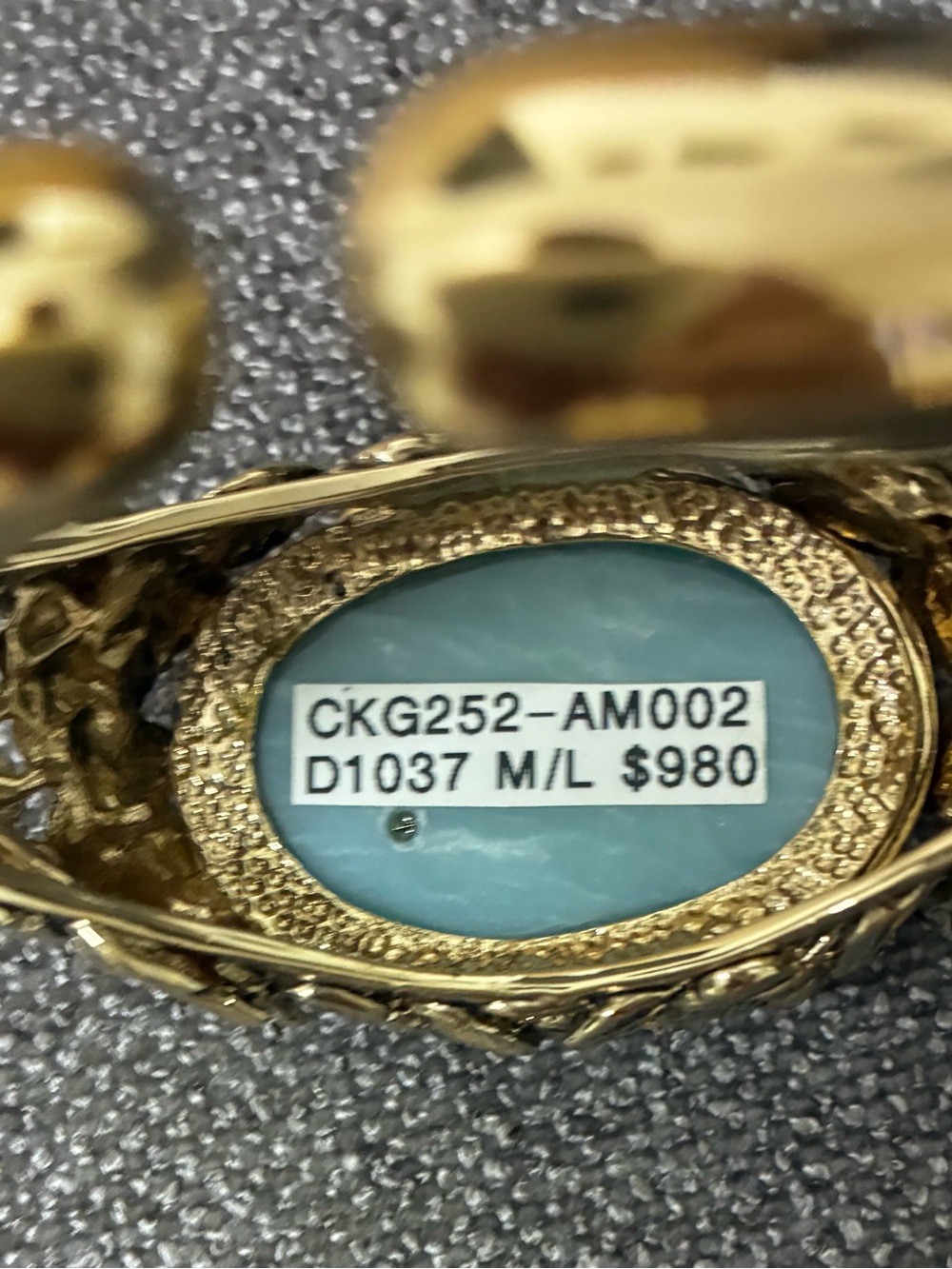 Roberto Cavalli Gold-Tone Floral Bracelet with Amazonite Stone - Picture 6 of 6